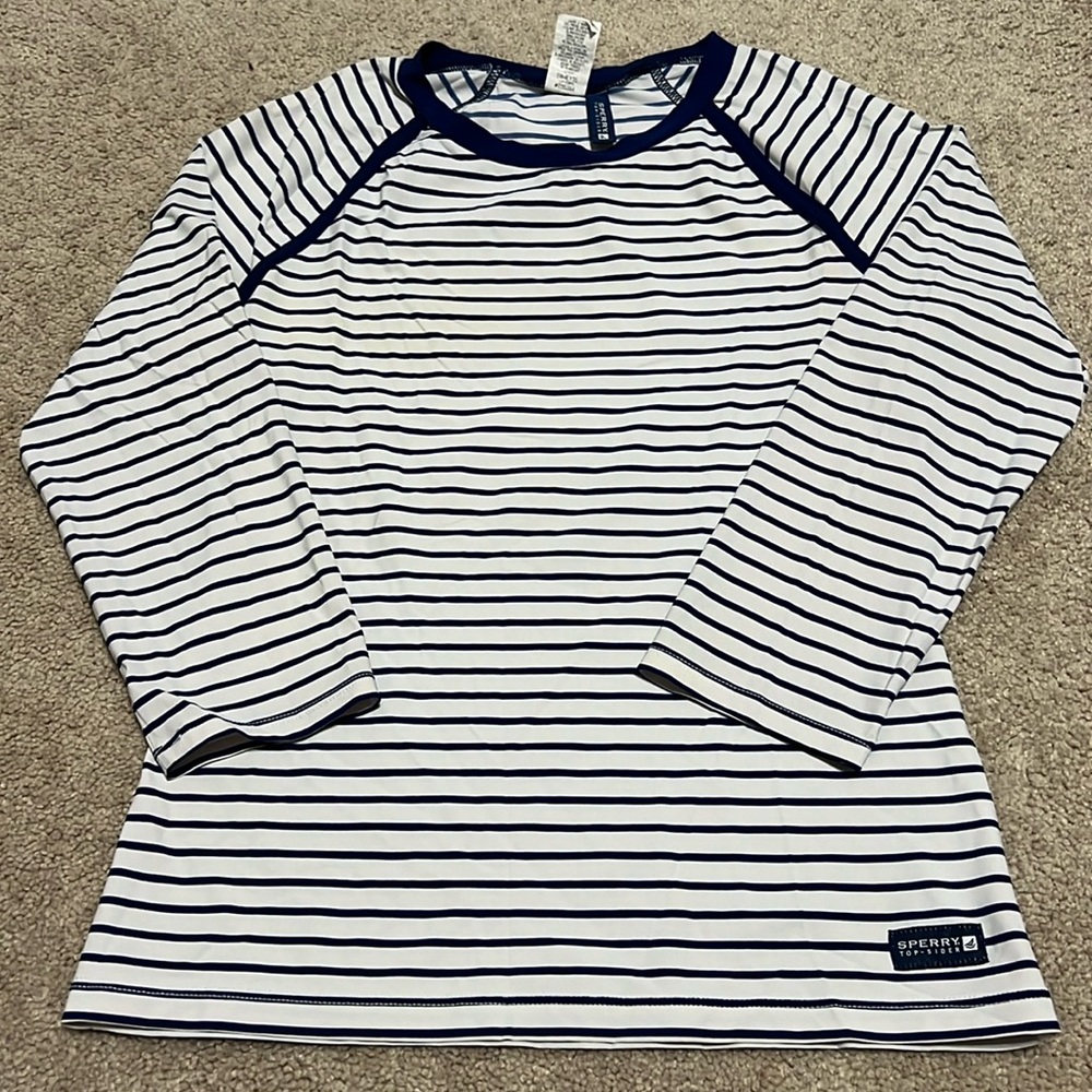 🌺 SPERRY TOP SIDER nautical striped top Size M